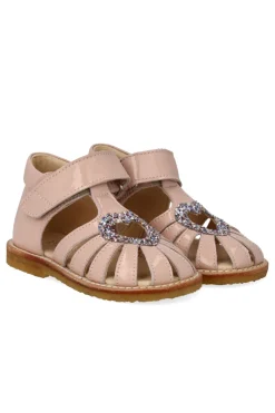 Anhjertesandal Med Glitter Og Velcrolukning 0572-102