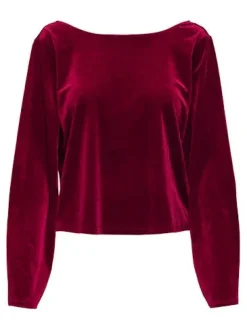 Jdyvictory L/S Velvet Bow Top