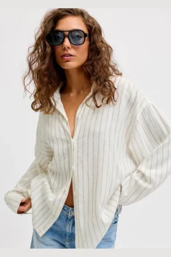 Jxalmira Linen Blend Ls Shirt Ln