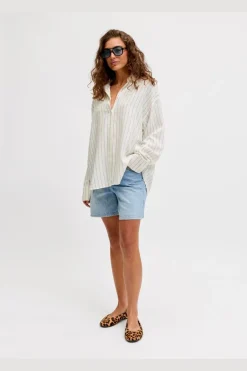 Jxalmira Linen Blend Ls Shirt Ln