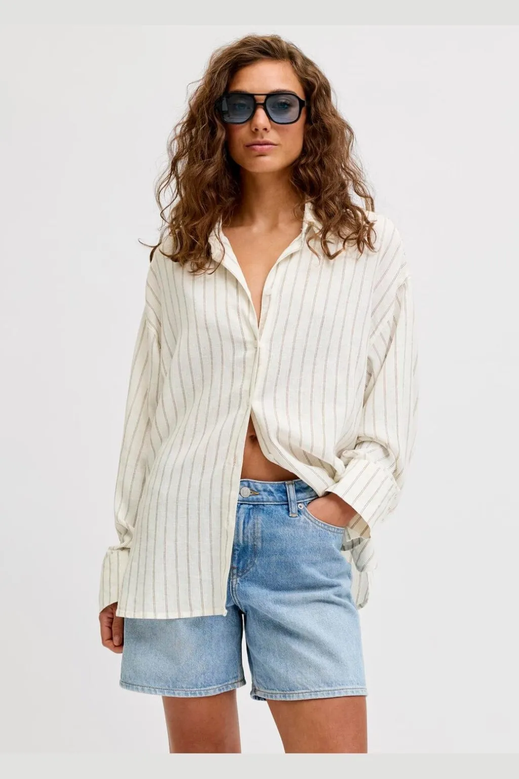 Jxalmira Linen Blend Ls Shirt Ln