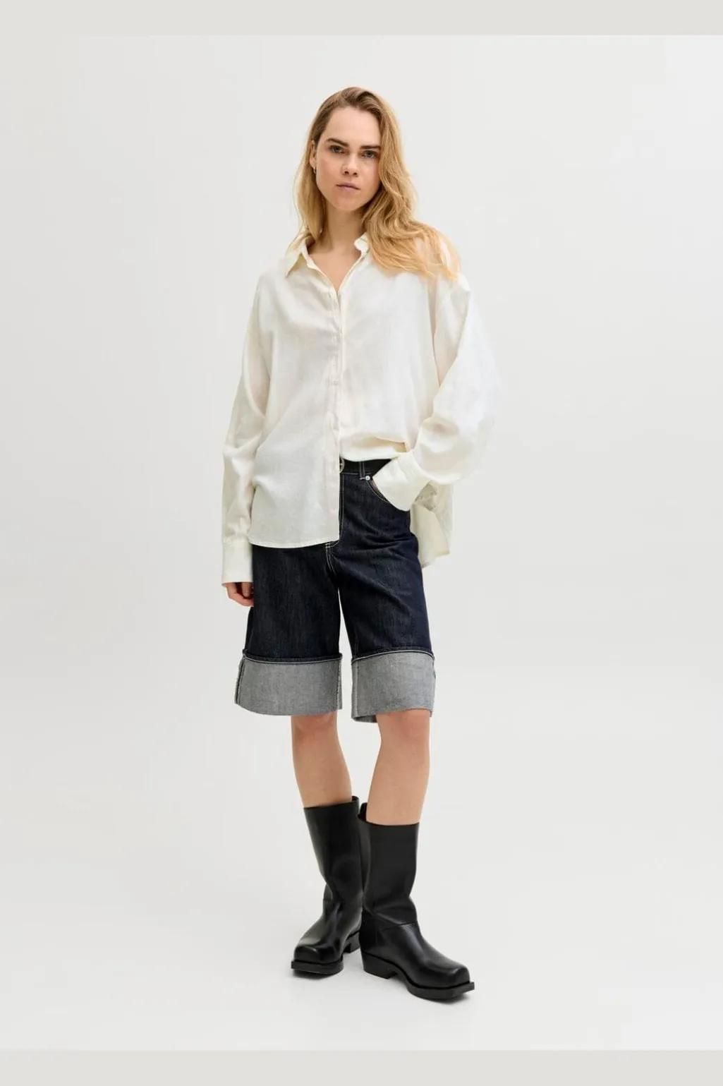 Jxalmira Linen Blend Ls Shirt Ln