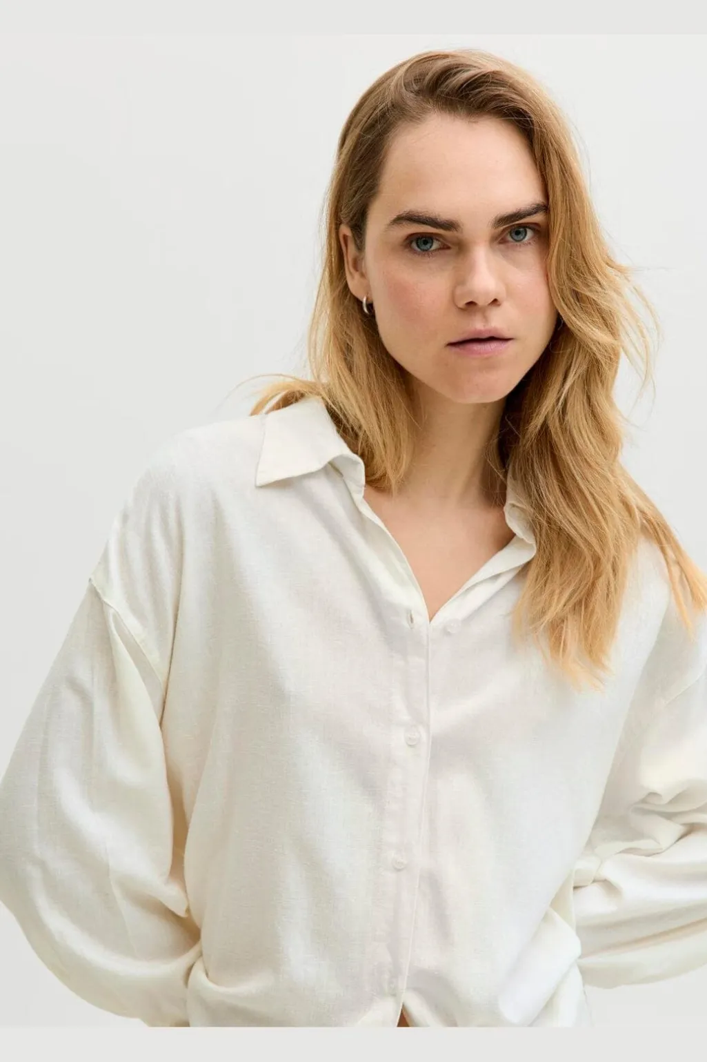 Jxalmira Linen Blend Ls Shirt Ln