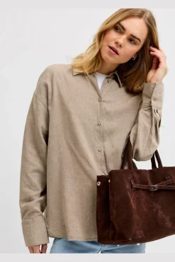 Jxalmira Linen Blend Ls Shirt Ln