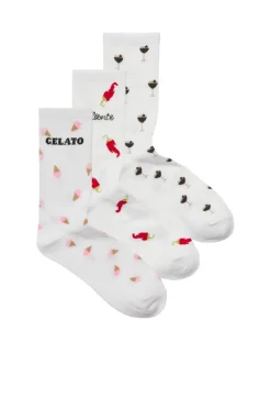 Jxbasic Tennis Print Sock 3-Pack Acc