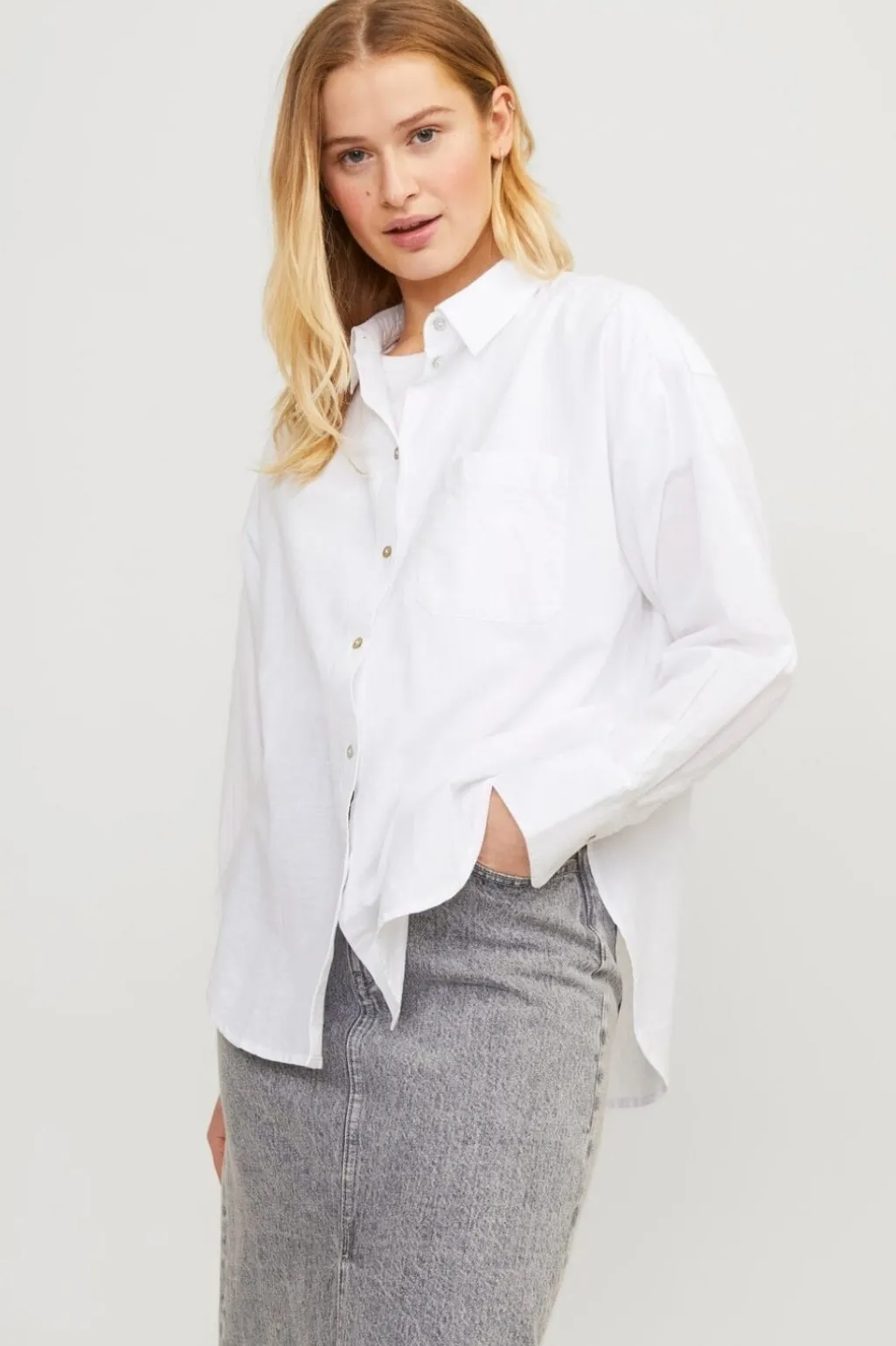 Jxjamie Ls Rlx Linen Blend Shirt Sn