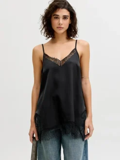 Jxvima Singlet Satin Lace Long Top