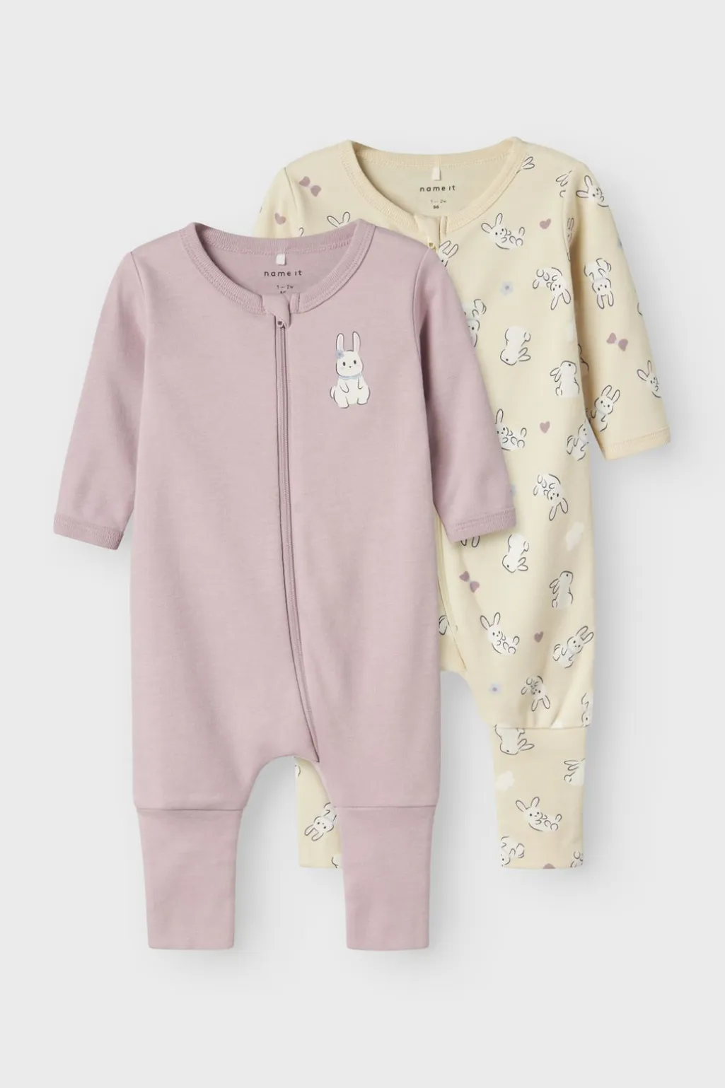 Nbfnightsuit Zip Ff Sand Rabbit