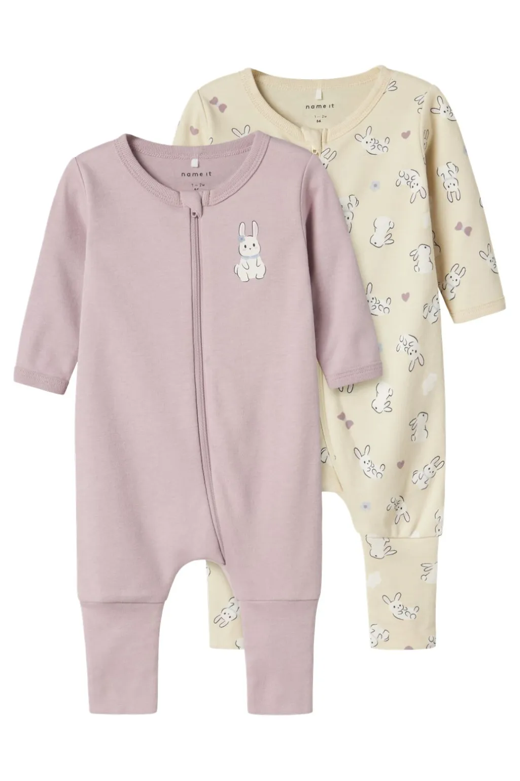 Nbfnightsuit Zip Ff Sand Rabbit