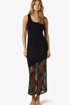 Nmtika S/L Long Assym Lace Insert Dress