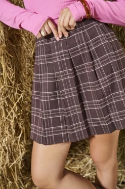 Onlwren Check Short Skirt