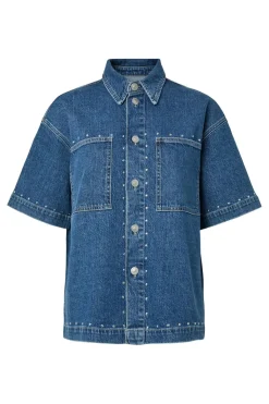 Pckarla Ss Denim Shirt Pp