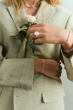 Pcrose Ring r-537-s- Recycled Sterling Silver