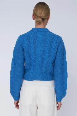 Sncropped Cable Cardigan In Wool Mixsh61-3400